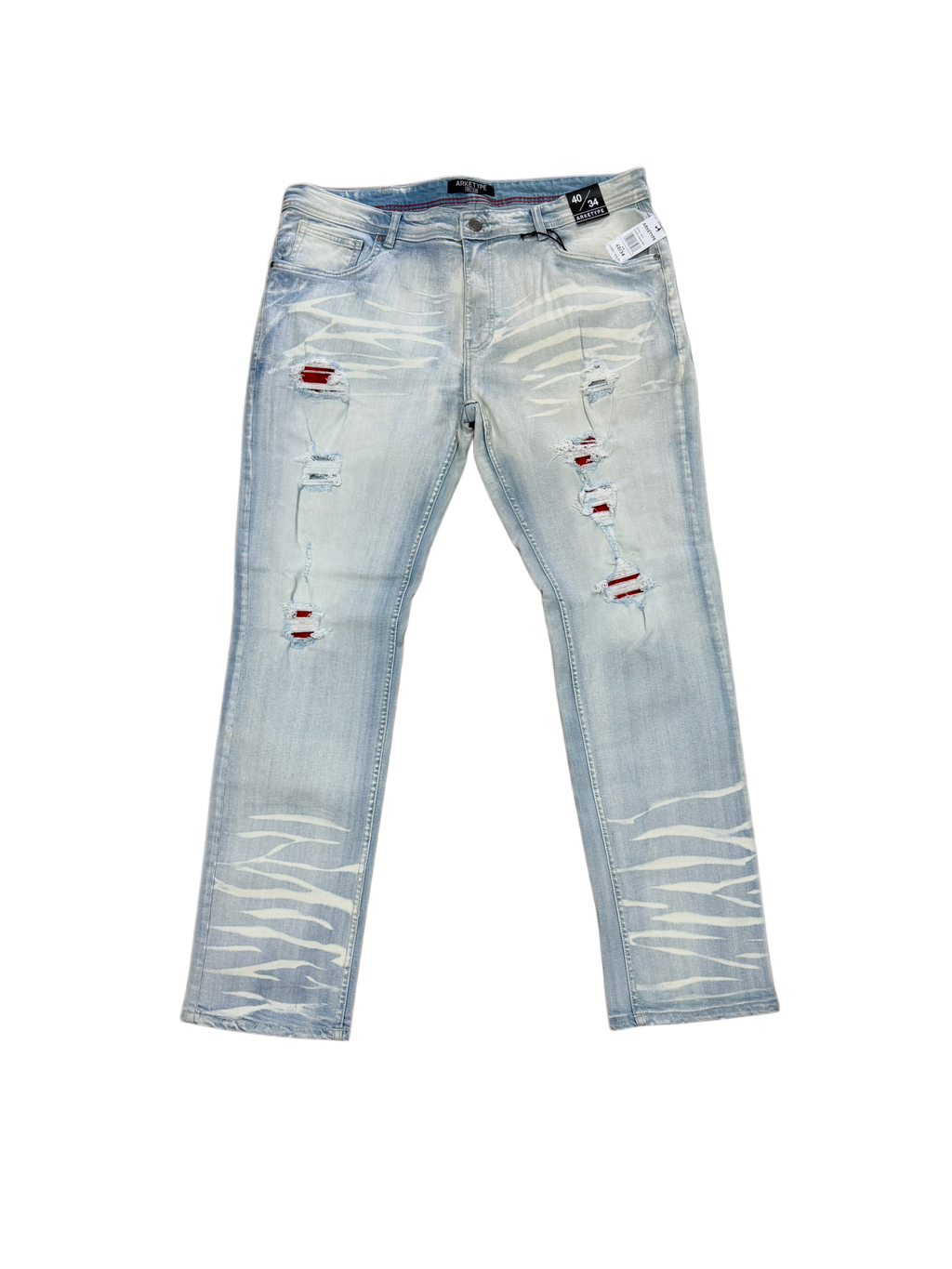 Blue Washed Cut Jeans