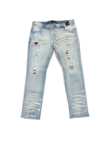 Blue Washed Cut Jeans