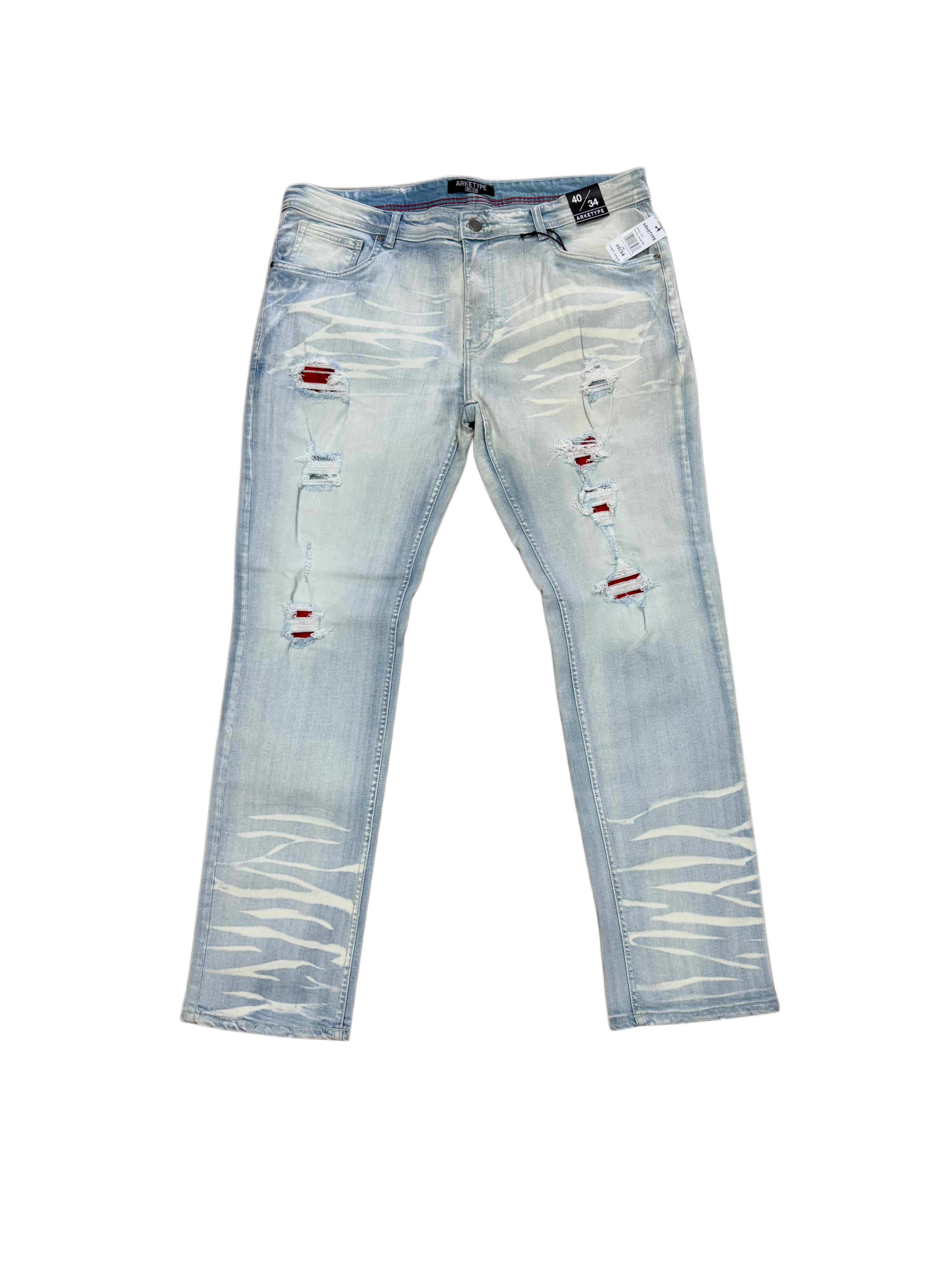 Blue Washed Cut Jeans
